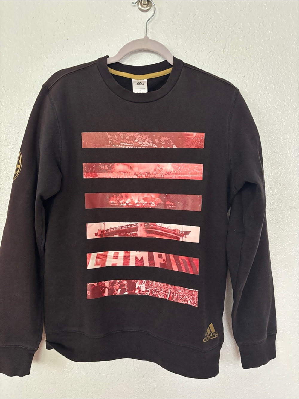 Stone Island Graphic Color Block Sweatshirt Black & Red
